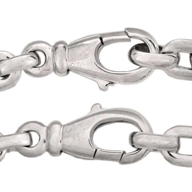 Cartier Meplat Bracelet in 18K White Gold For Sale at  display picture 1