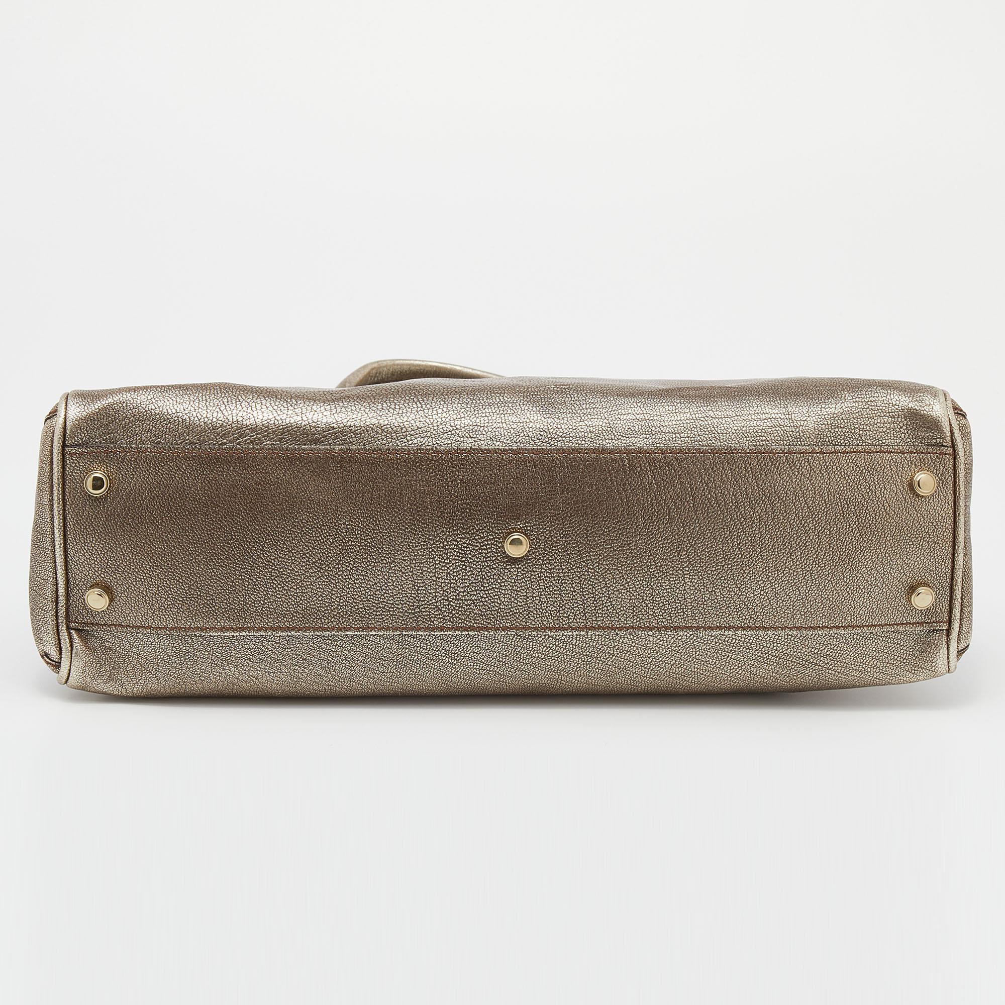 Women's Cartier Metallic Gold Leather Marcello de Cartier Shoulder Bag