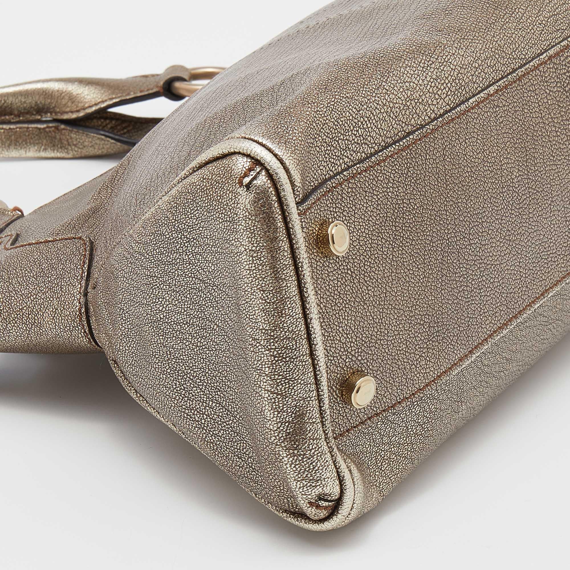 Cartier Metallic Gold Leather Marcello de Cartier Shoulder Bag 1