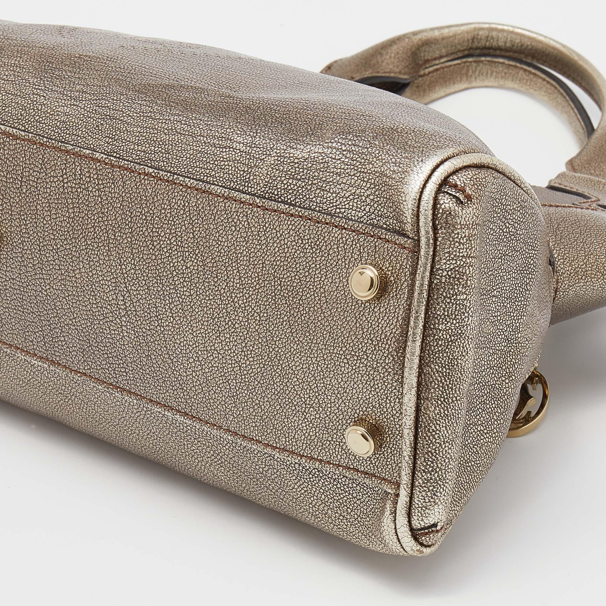 Cartier Metallic Gold Leather Marcello de Cartier Shoulder Bag 2