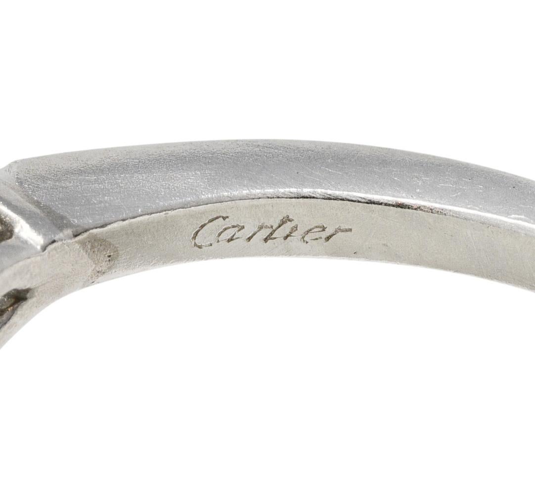 Cartier Mid-Century 2.06 Carat Diamond Platinum Pear Three Stone Engagement Ring 1