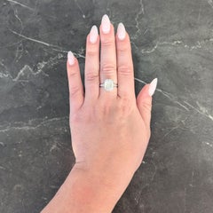 Cartier Mid-Century 5.40 CTW Emerald Diamond Platinum Vintage Engagement Ring