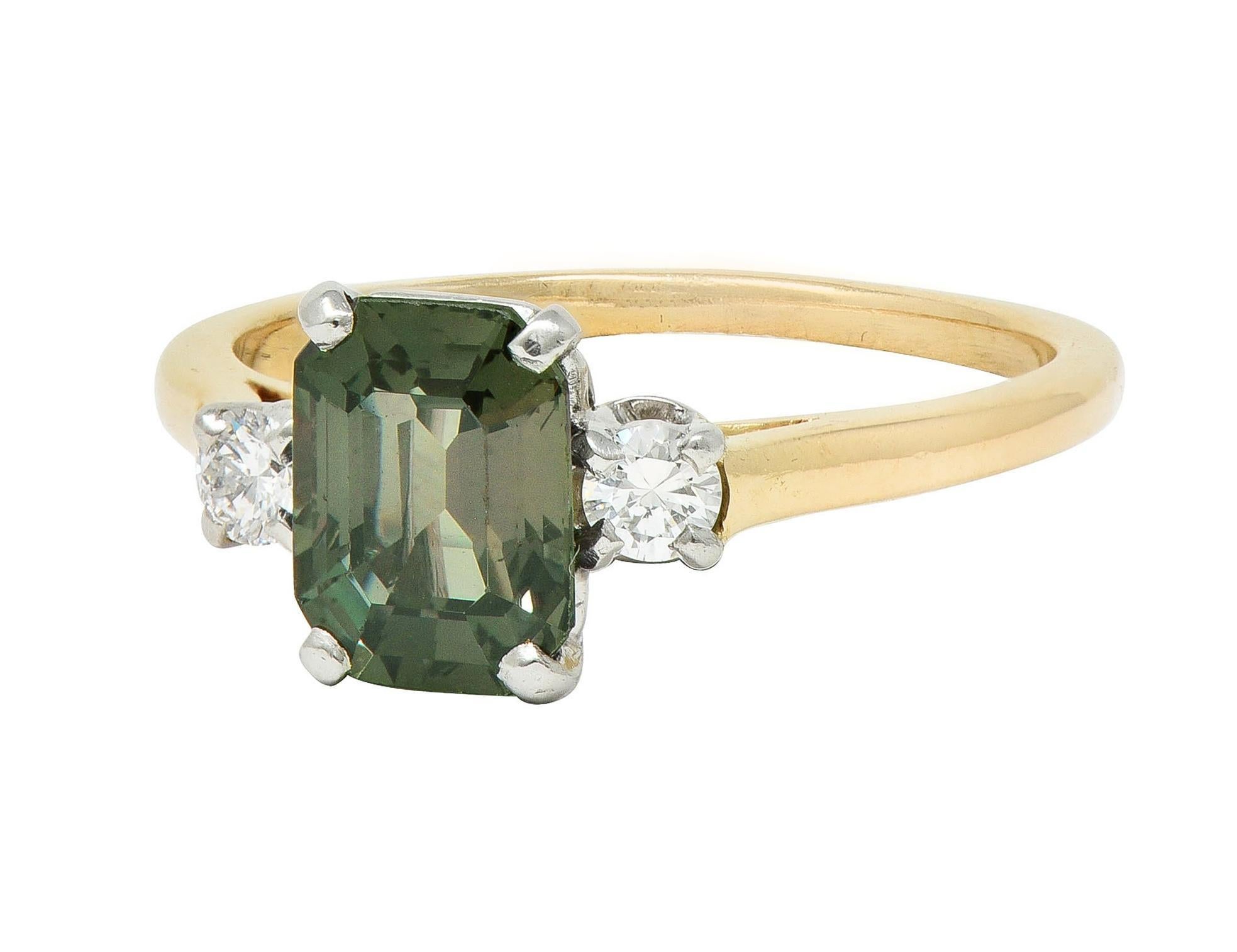 Cartier Mid-Century Alexandrite Diamond Platinum 14 Karat Gold Vintage Ring 3