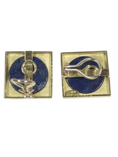 Cartier Mid Century Gold and Lapis large Earrings