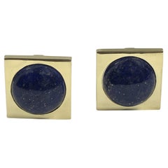Cartier Mid Century Gold and Lapis large Earrings 