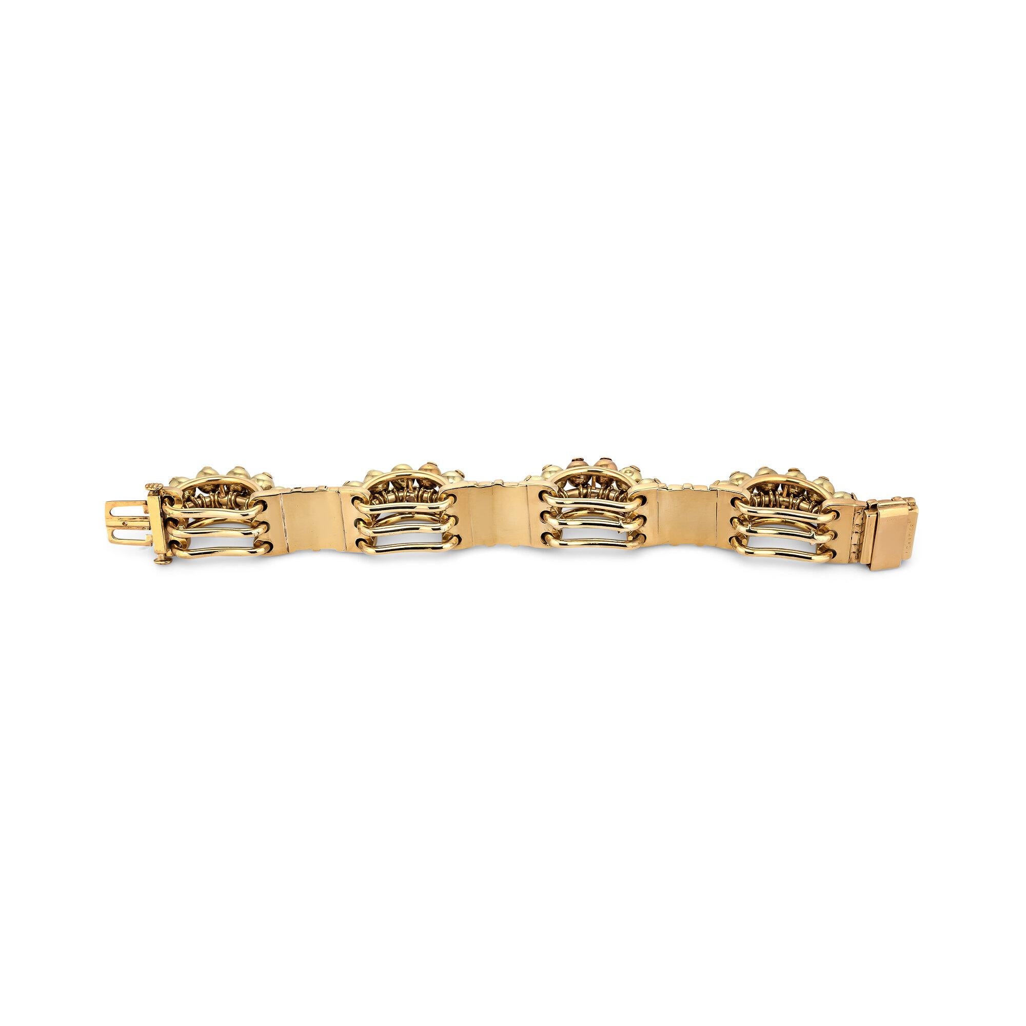 Contemporary Cartier Midcentury Gold Link Bracelet