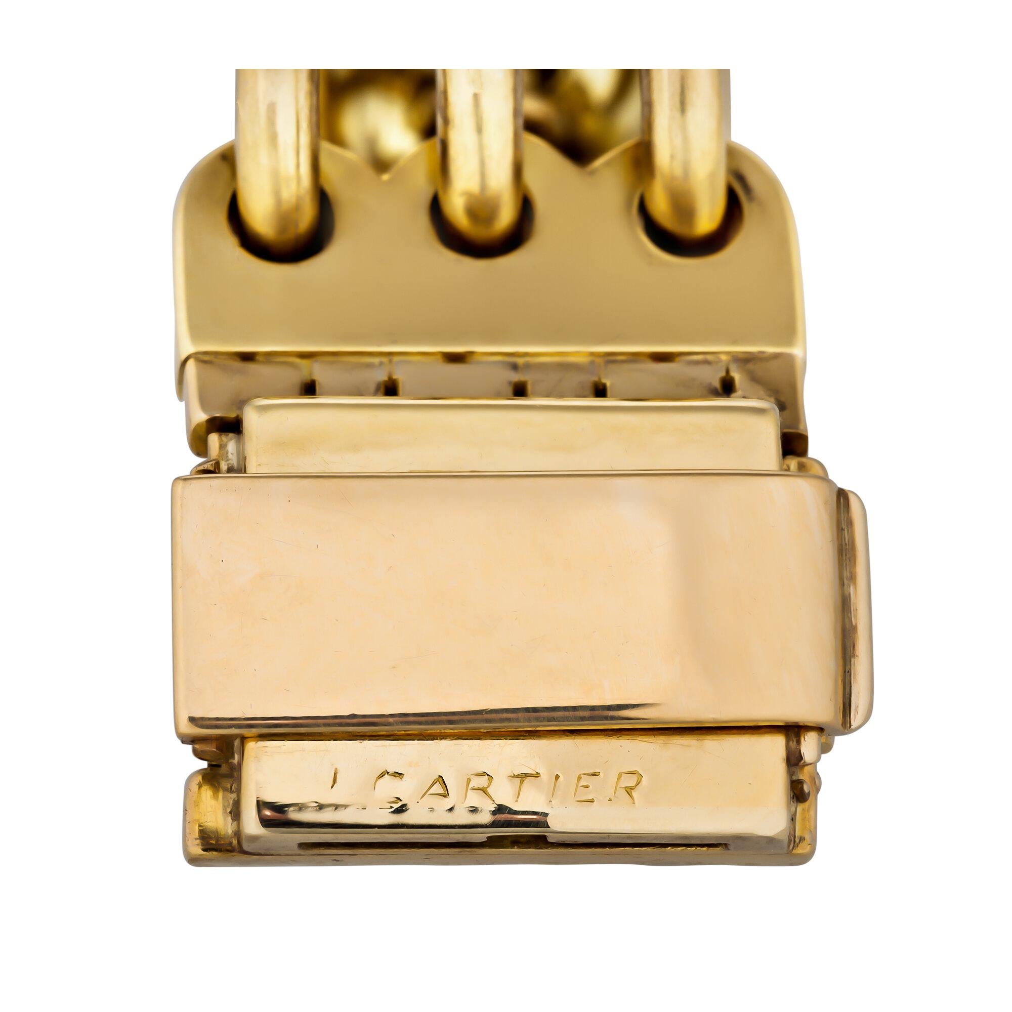 Cartier Midcentury Gold Link Bracelet In Excellent Condition In Greenwich, CT