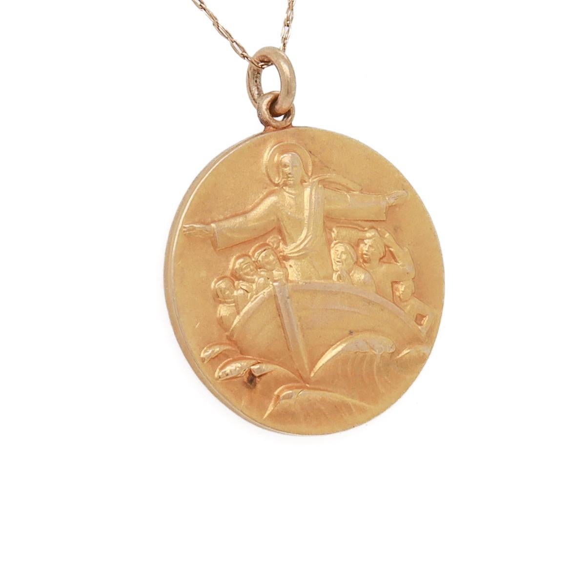 Cartier Mid-Century Modern 14K Gold 'St. Brendan the Navigator' Pendant or Charm 1