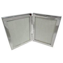 Cartier Mid-Century Modern Sterling Silver Double Diptych Picture Frame