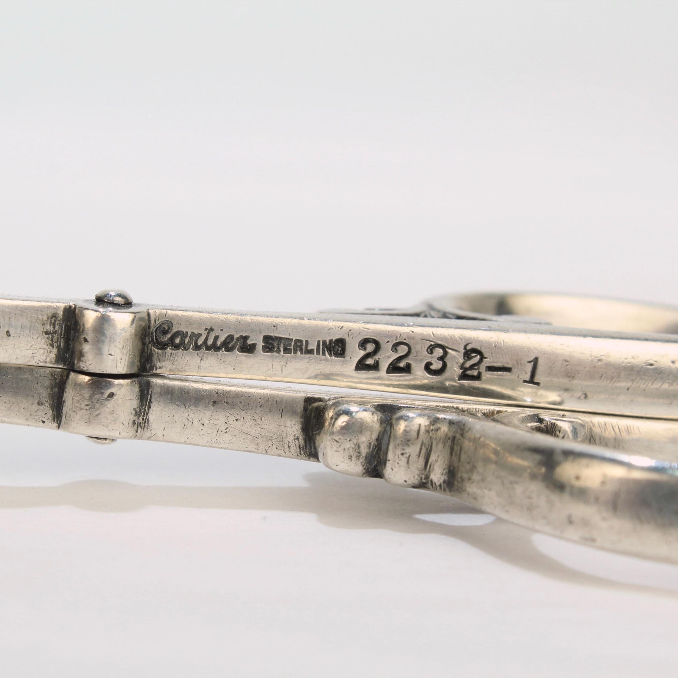 Cartier Midcentury Sterling Silver Cocktail Ice Tongs In Good Condition In Philadelphia, PA