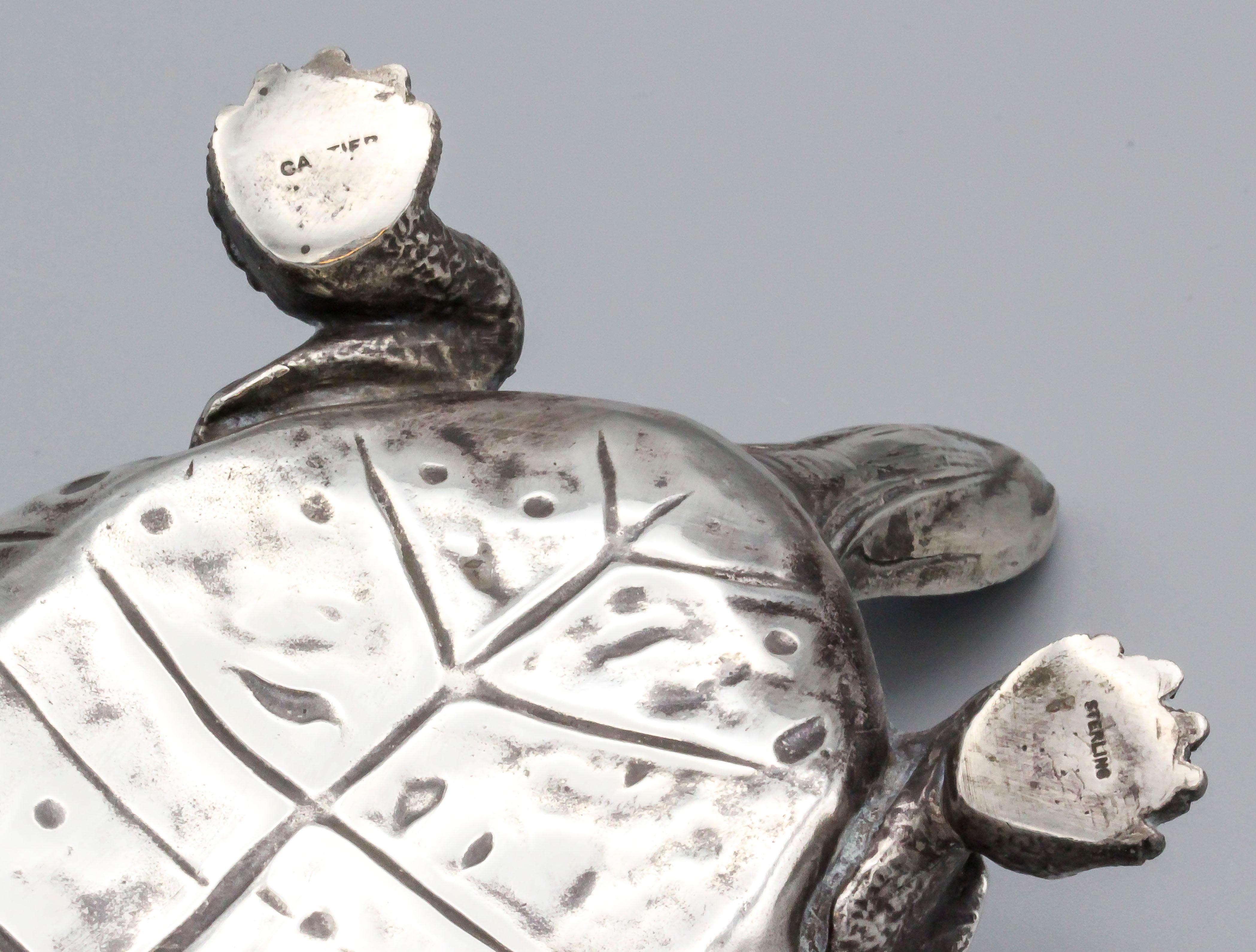 Women's or Men's Cartier Midcentury Sterling Silver Turtle Box
