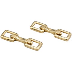Cartier Midcentury 18 Karat Gold Folding Cufflinks