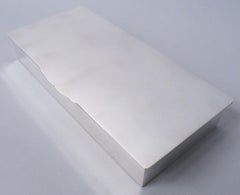 Caja de escritorio de plata de ley de estilo moderno de mediados de siglo de Cartier