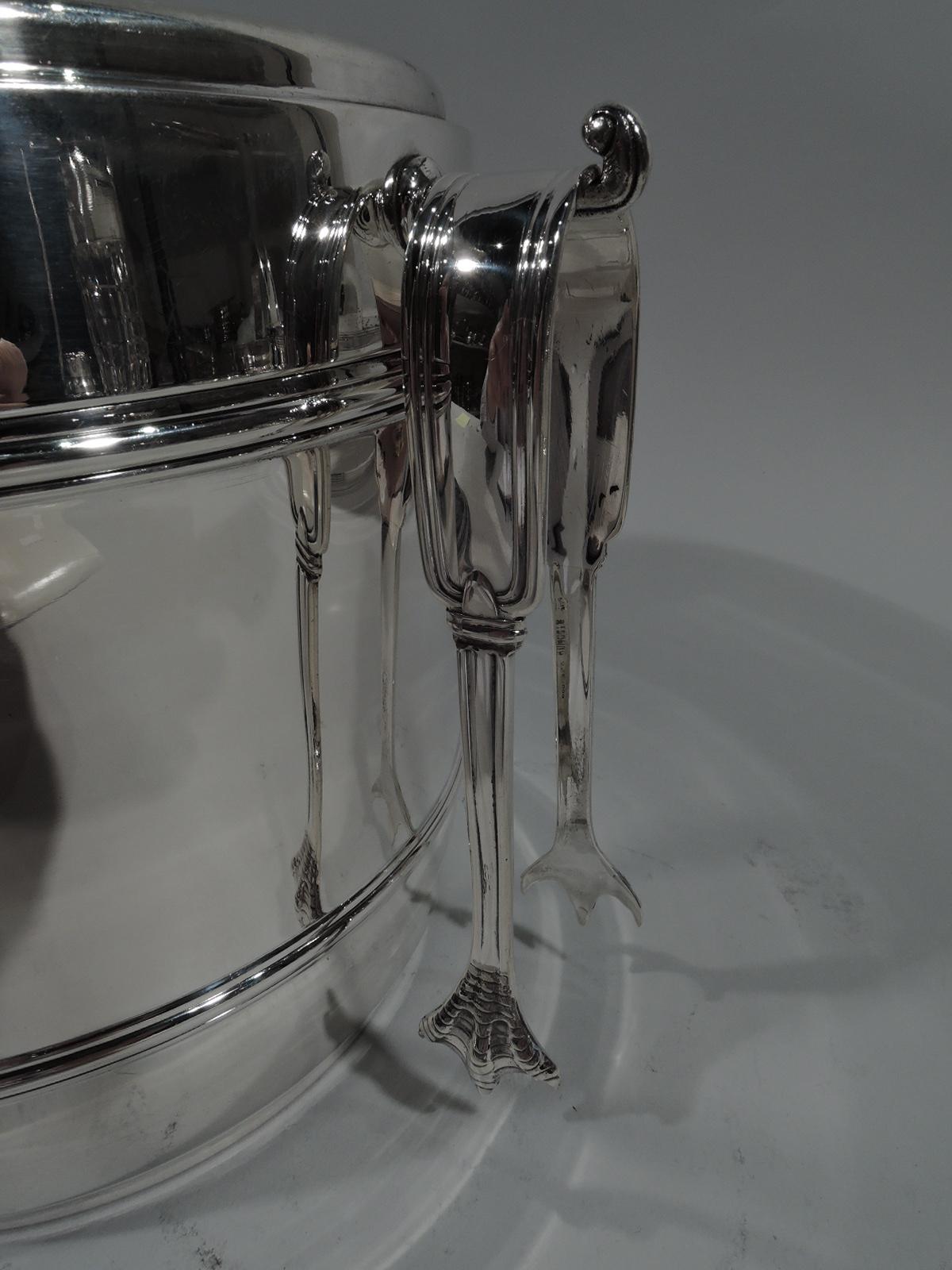 Cartier Mid-Century Modern Sterling Silver Ice Bucket with Tongs 2