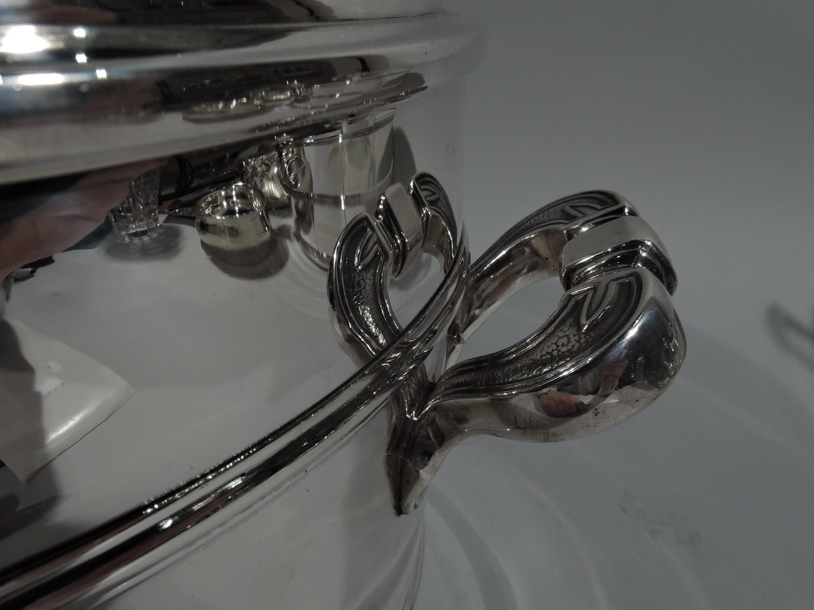 Cartier Mid-Century Modern Sterling Silver Ice Bucket with Tongs 3