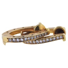 Vintage Cartier Midcentury Ruby Diamond Gold Cufflinks