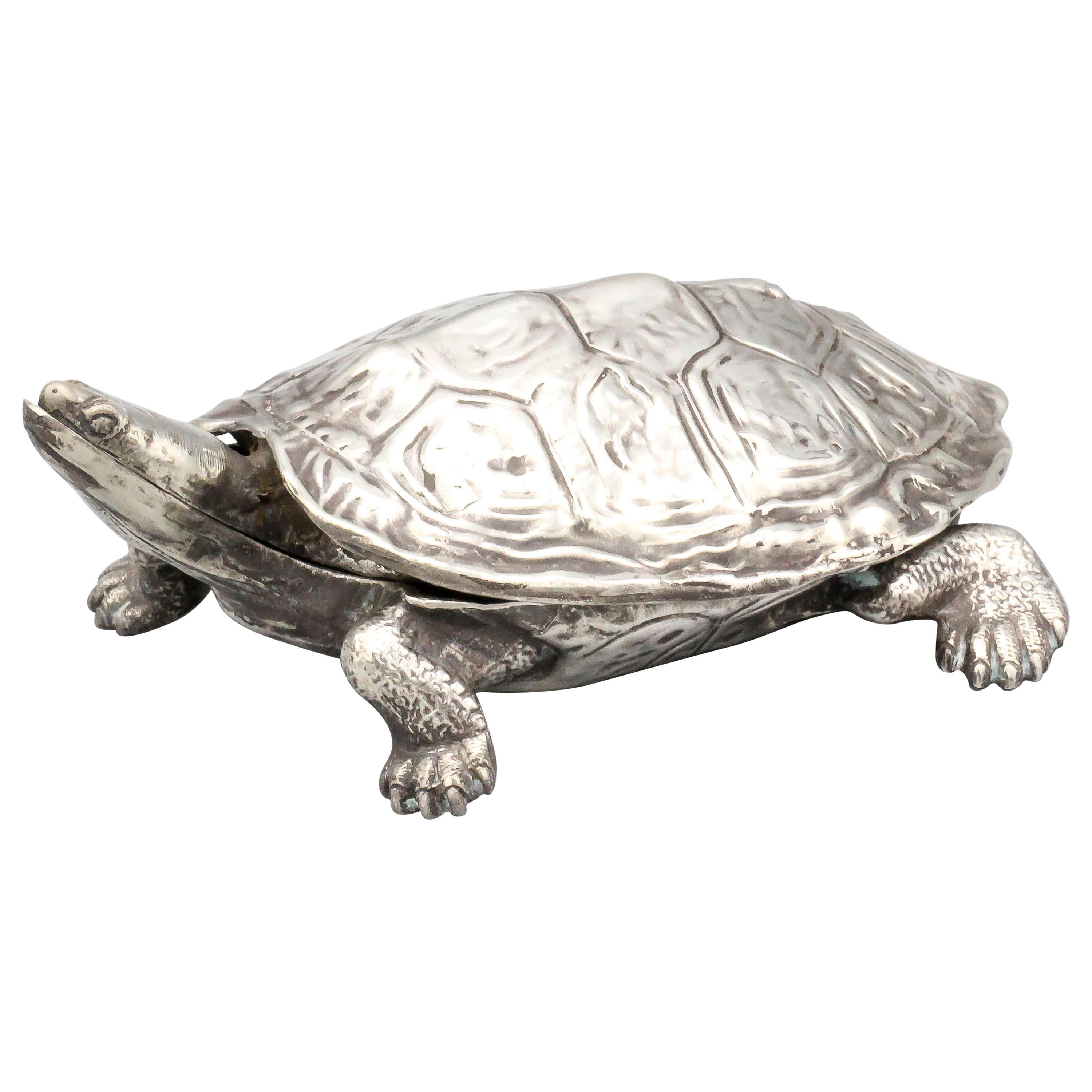 Cartier Midcentury Sterling Silver Turtle Box