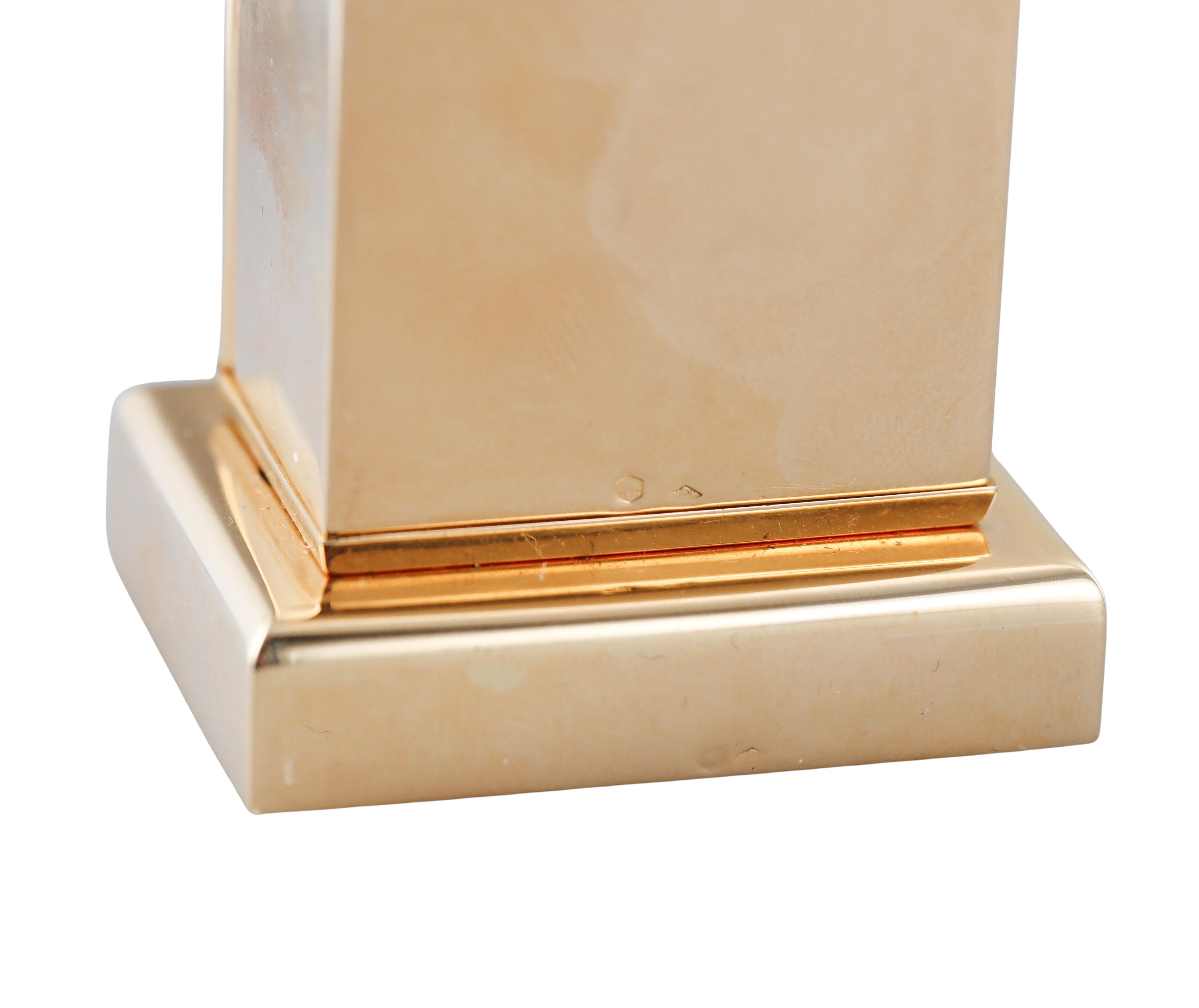 Cartier Midcentury Yellow Gold Diamond Desk Clock For Sale 1