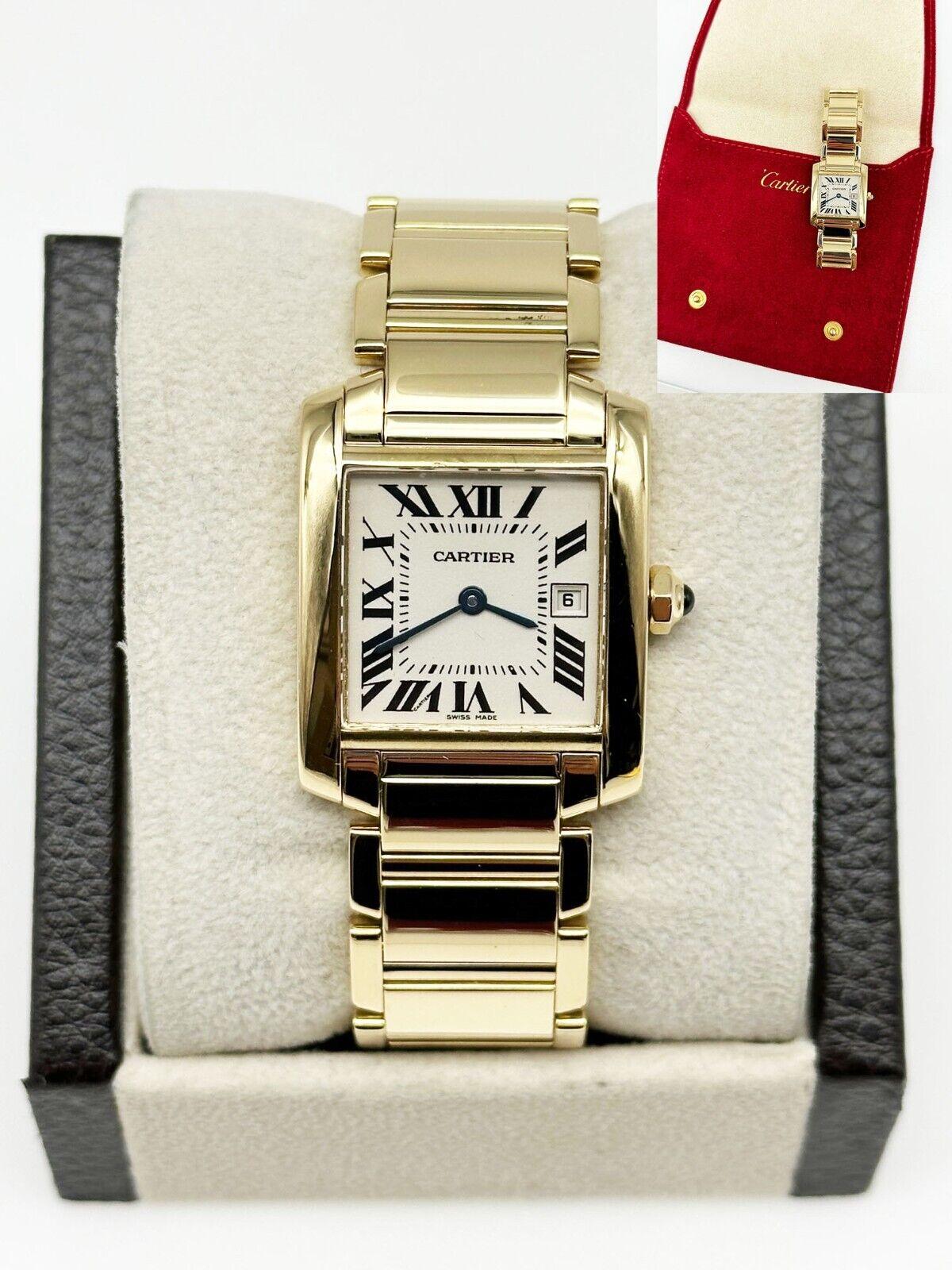 Cartier Midsize Tank Francaise Ref 2466 W50014N2 18K Yellow Gold In Excellent Condition In San Diego, CA