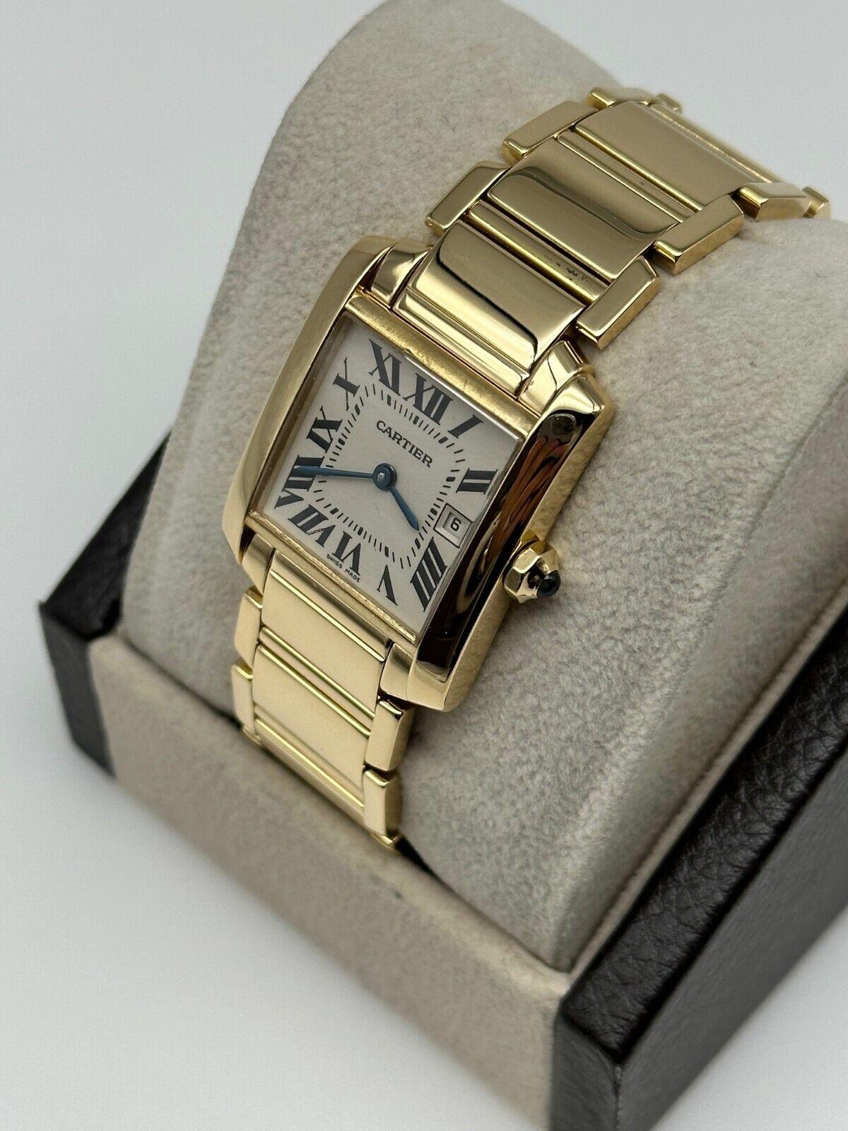 Cartier Midsize Tank Francaise Ref 2466 W50014N2 18K Yellow Gold 1