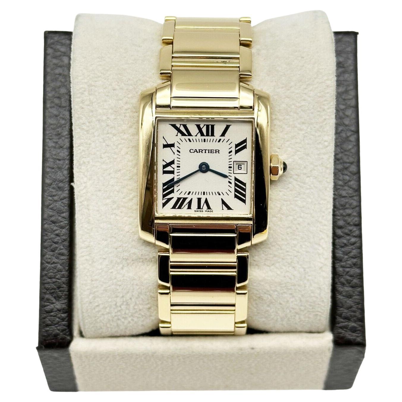 Cartier Midsize Tank Francaise Ref 2466 W50014N2 18K Yellow Gold