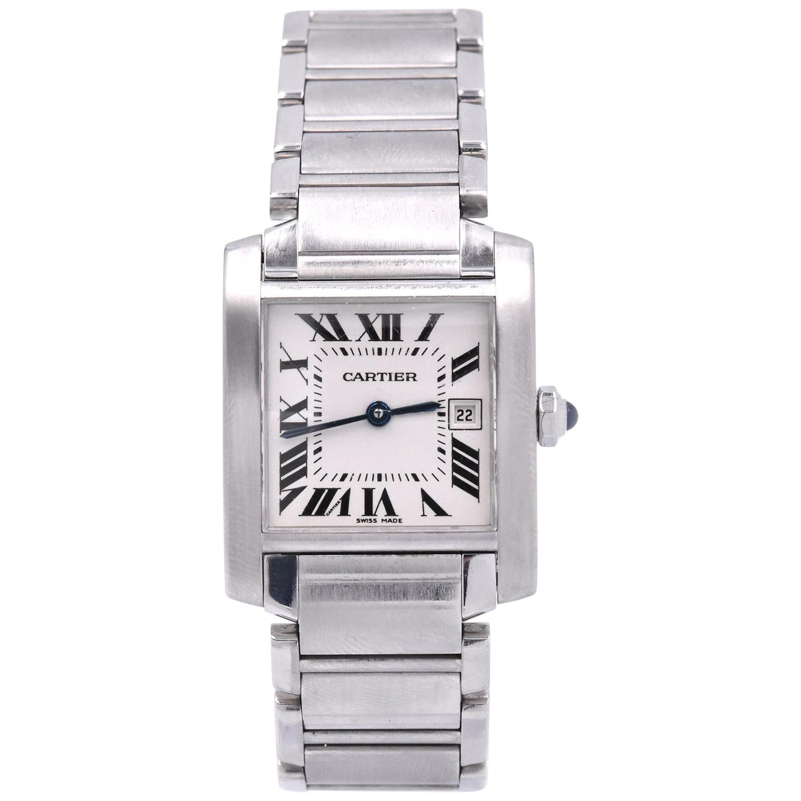 Cartier Midsize Tank Francaise Stainless Steel Watch Ref. 2465
