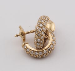 Cartier Mimi Diamond 18k Gold Hoop Earrings