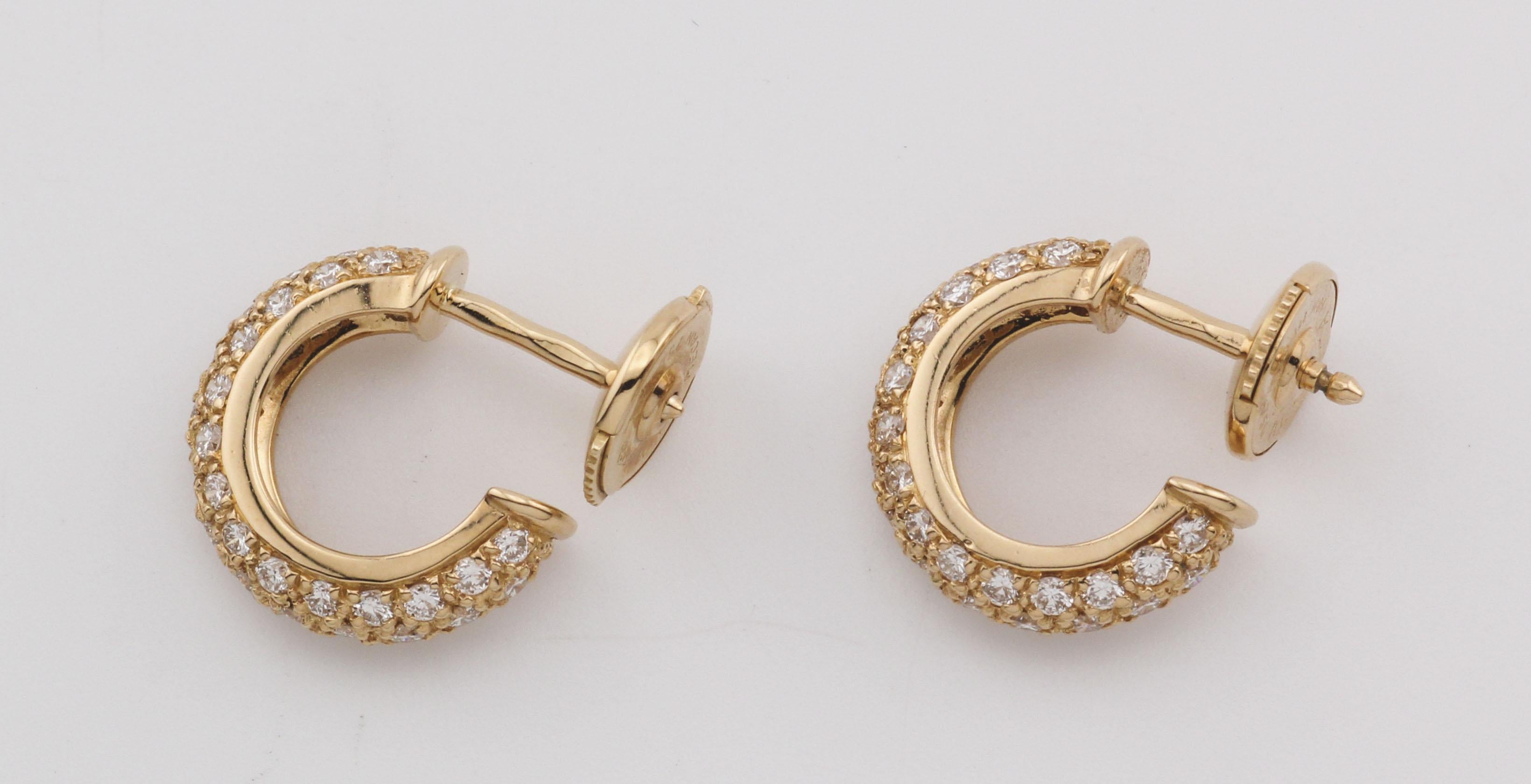 De las mujeres Pendientes de aro Cartier Mimi Diamante Oro 18k en venta