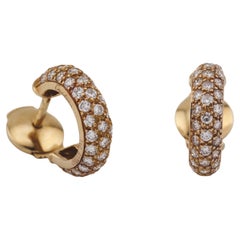 Cartier Mimi Diamond 18k Gold Hoop Earrings