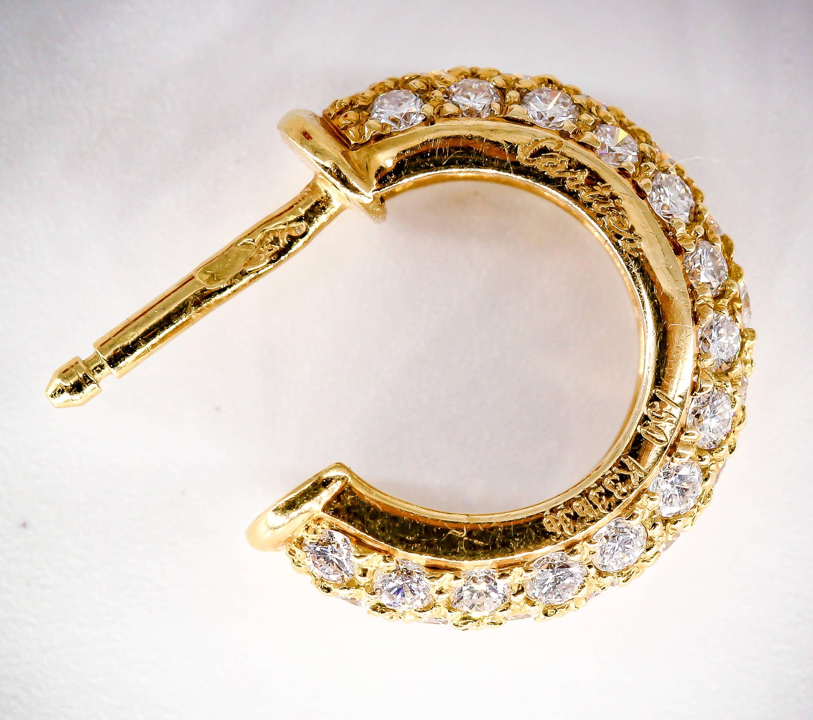 Cartier Mimi Diamant-Ohrringe aus Gold mit Umarmung im Zustand „Hervorragend“ in New York, NY