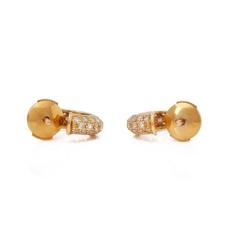 Cartier Mimi Diamond Gold Huggie Earrings In Excellent Condition In New York City, NY