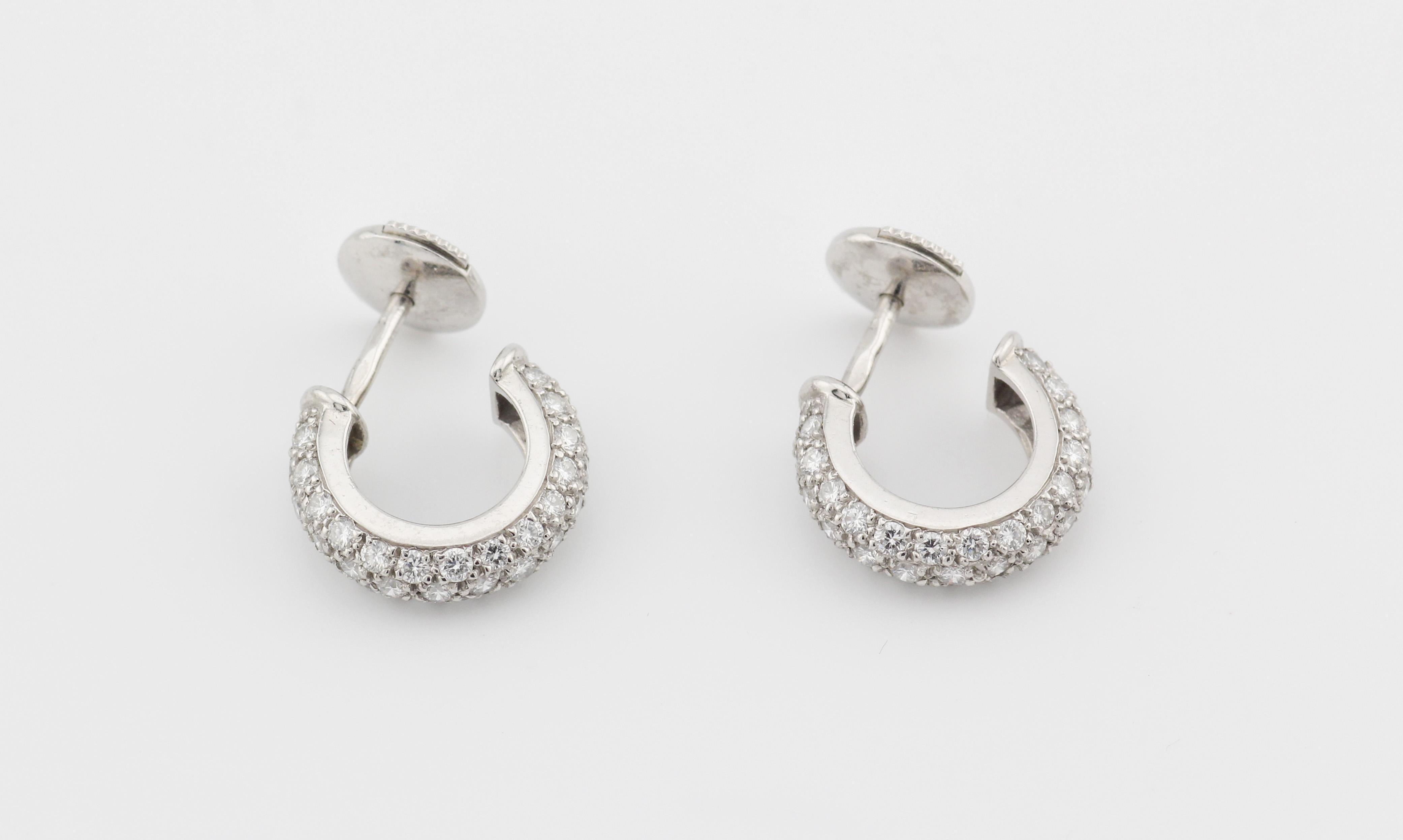 Women's Cartier Mimi Diamond Platinum Hoop Earrings