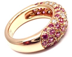 Cartier Mimi Diamond Ruby Rose Gold Band Ring