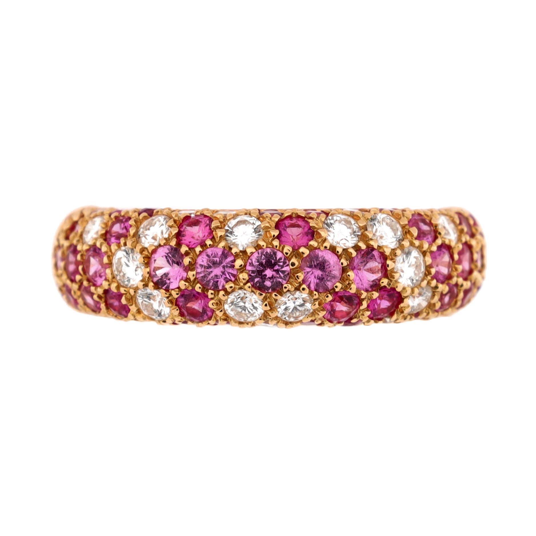 Condition: Very good. Moderate wear throughout.
Accessories: No Accessories
Measurements: Size: 5.75 - 51, Width: 4.20 mm
Designer: Cartier
Model: Mimi Pave Band Ring 18K Rose Gold with Sapphires and Diamonds
Exterior Color: Rose Gold
Item Number: