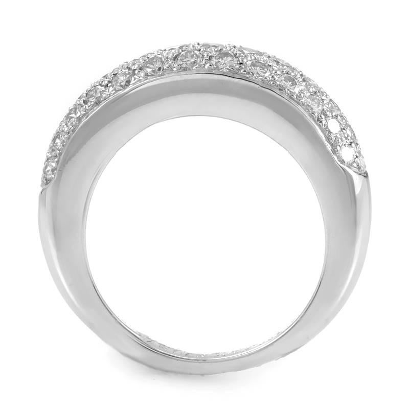 One would only expect the finest in luxury from Cartier and this ring from the brand does not disappoint! The ring is made of platinum and is set with a partial ~1.30ct diamond pave.