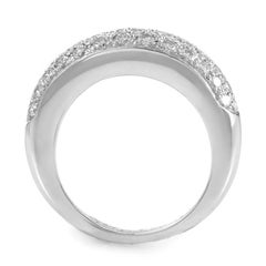 Cartier Mimi Platinum Partial Pave Band Ring