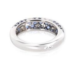 Cartier Mimi Sapphire and Diamond Pave Dome Ring in 18 Karat White Gold