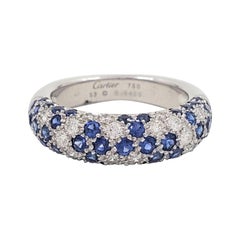 Cartier 'Mimi Star' White Gold Diamond and Sapphire Ring