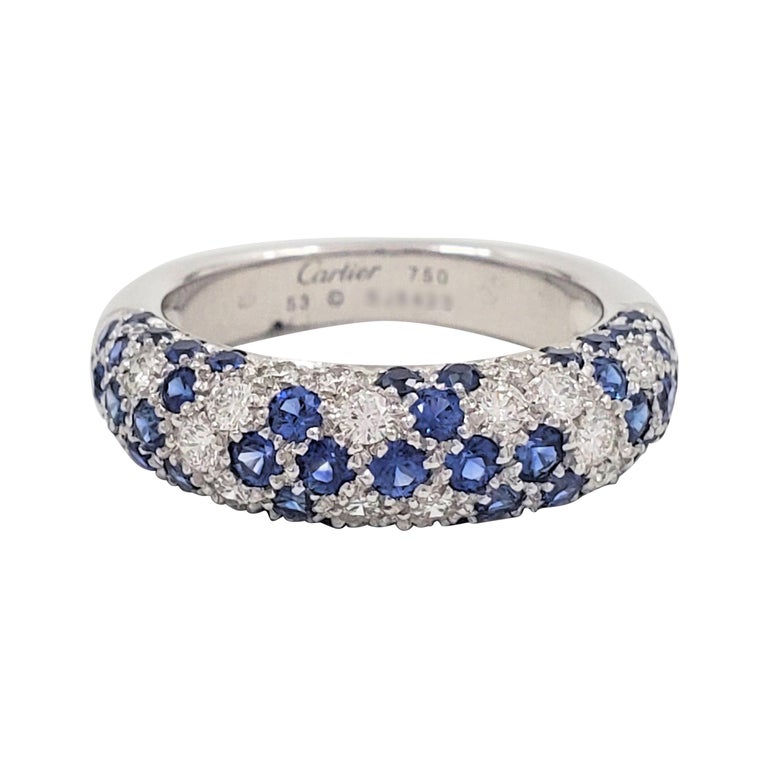 Cartier 'Mimi Star' White Gold Diamond and Sapphire Ring at