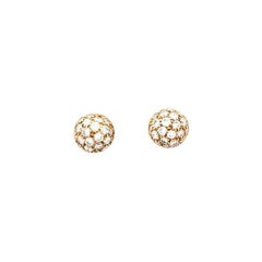 Cartier Mimi Stud Earrings 18 Karat Yellow Gold and Diamonds