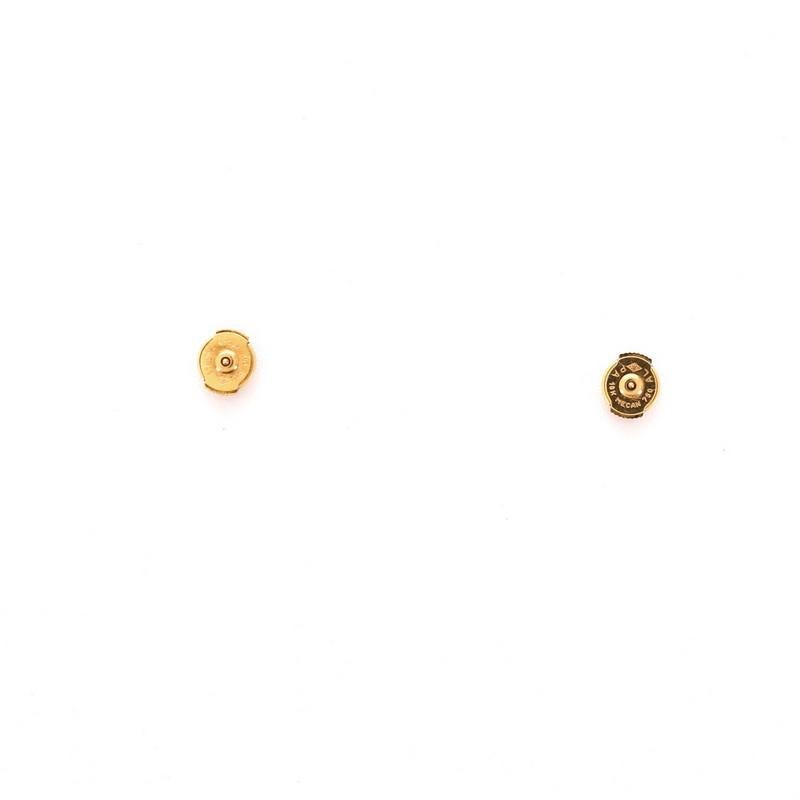 Round Cut Cartier Mimi Stud Earrings 18 Karat Yellow Gold and Diamonds