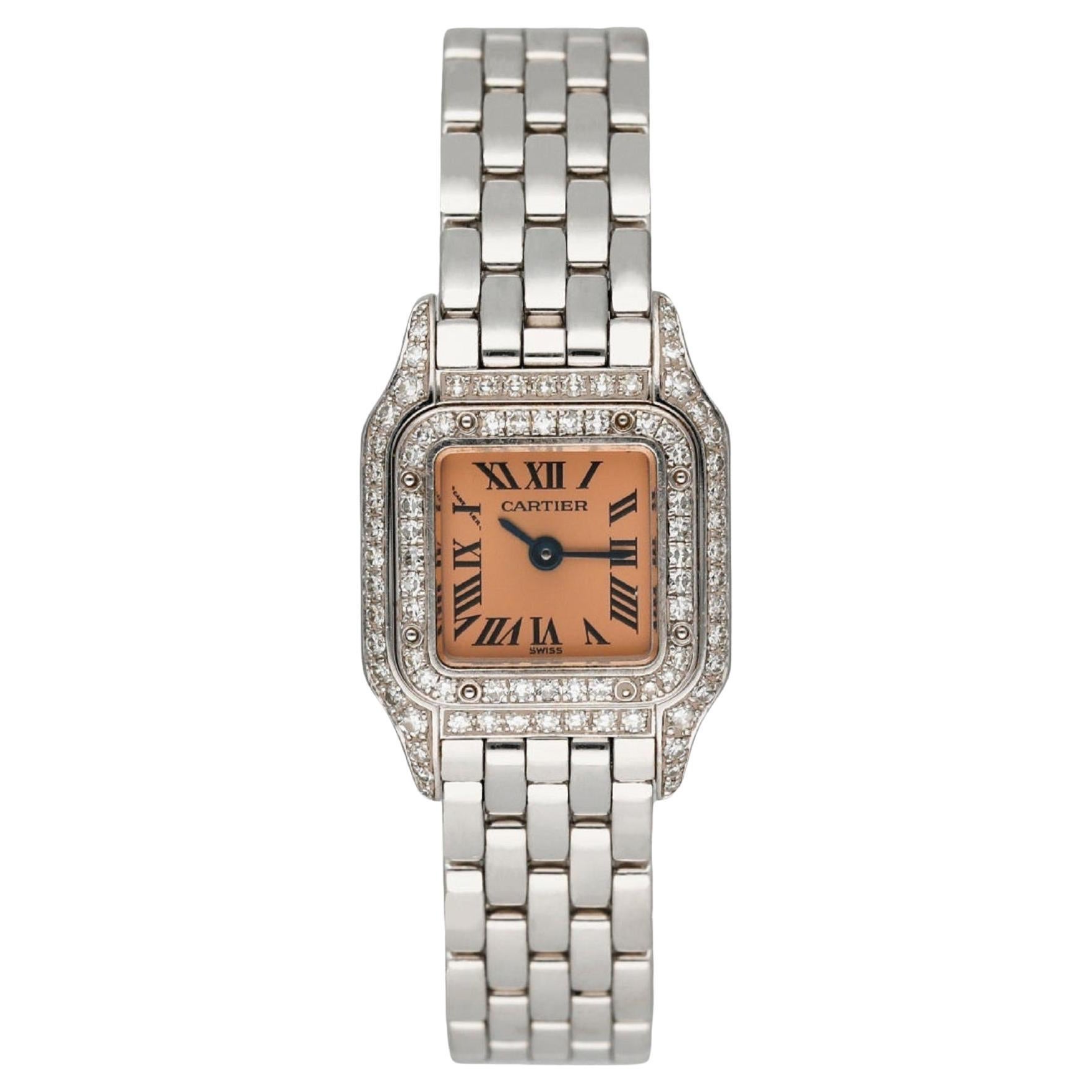 Cartier 2483 18K Yellow Gold and Diamond Bezel Ladies Watch Box and