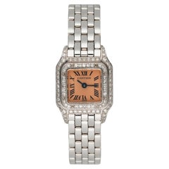 Cartier Mini 2363 18K White Gold & Diamond Ladies Watch Box & Papers