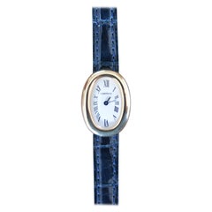 Cartier Mini Baignoire, bracelet en cuir et or jaune 18 carats, non porté