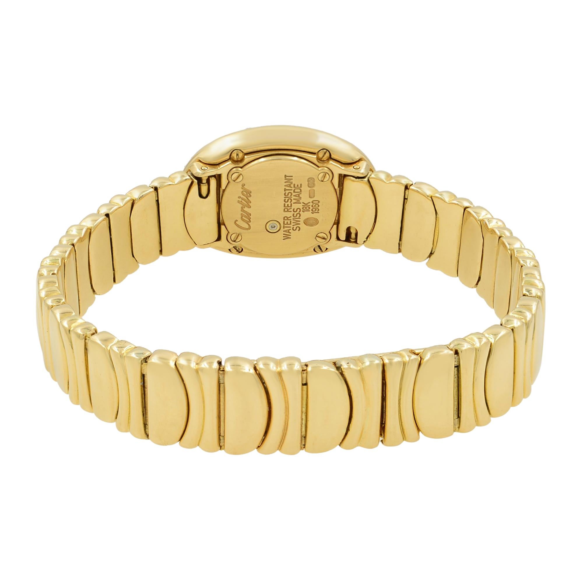 Cartier Mini Baignoire 18 Karat Gold Silver Dial Diamond WB5094WI Mint B/P 1