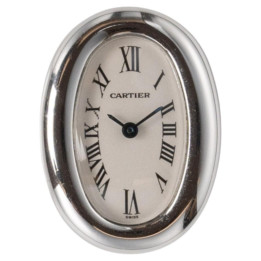 Cartier Mini Baignoire 2369 Esfera Blanca Oro Blanco 18K 2000s