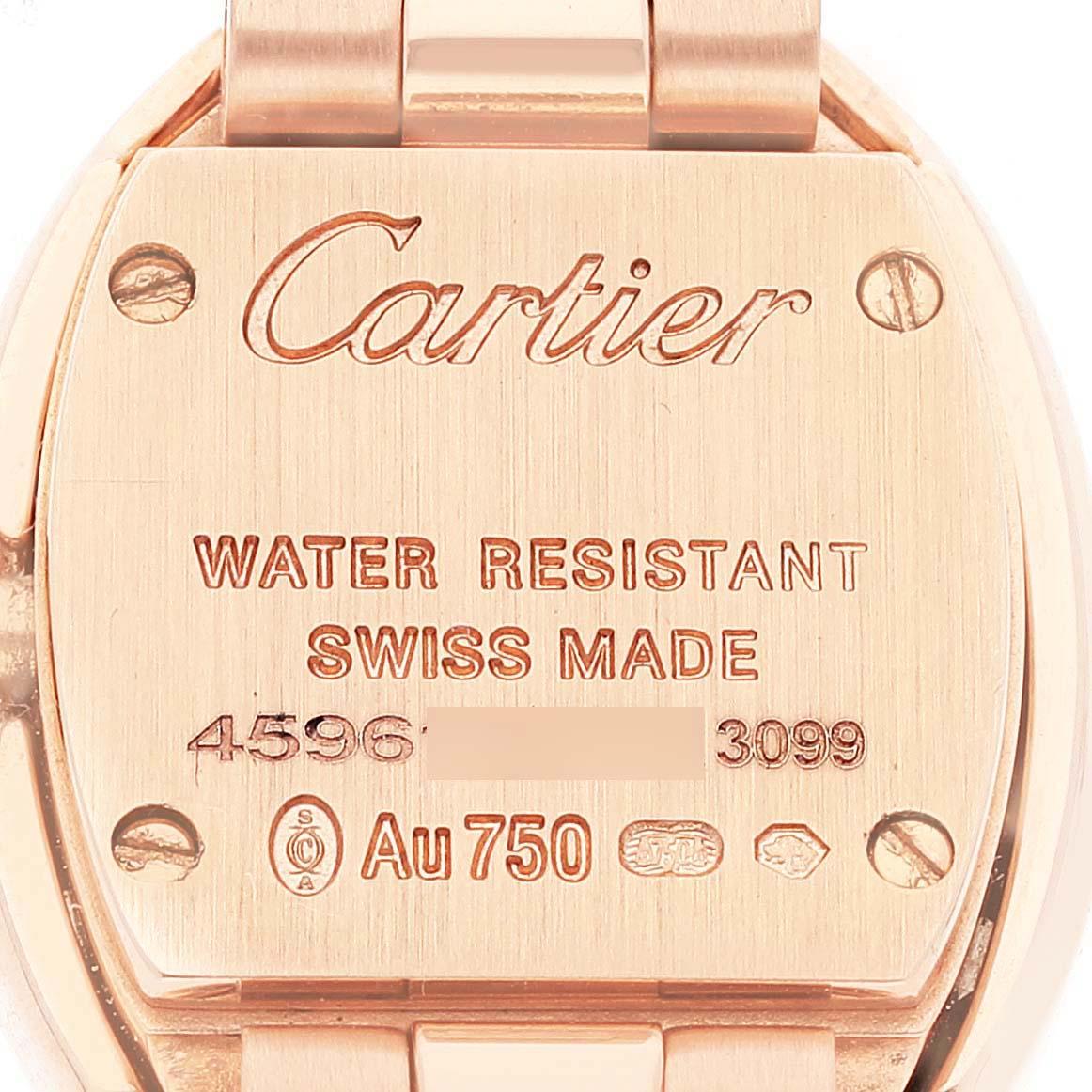 Cartier Montre Mini Baignoire en or rose et diamants pour femmes WB520026 Excellent état à Atlanta, GA