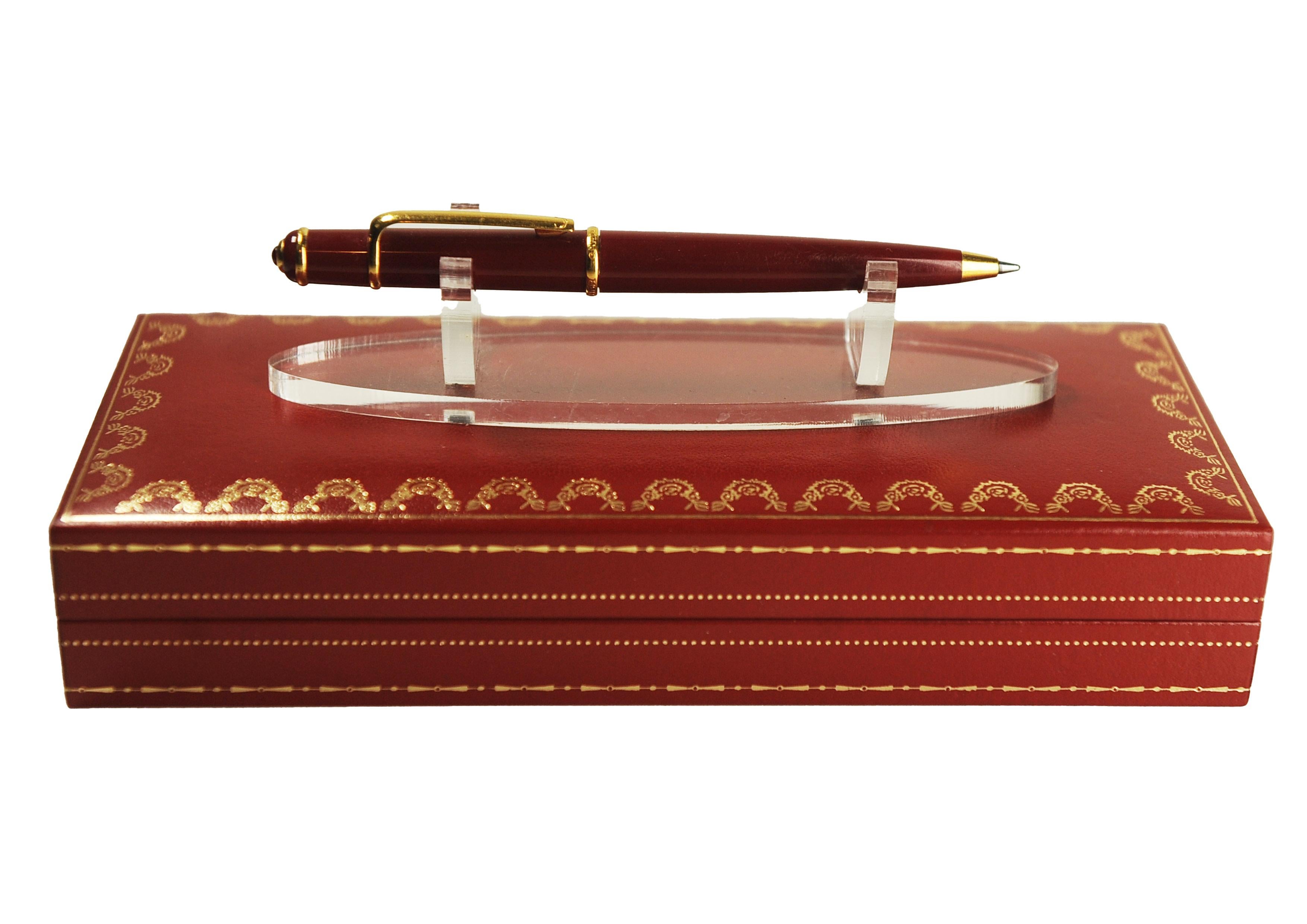 Penna a sfera Cartier Mini Diablo Red Composite con Cabochon In una scatola Cartier in vendita 8