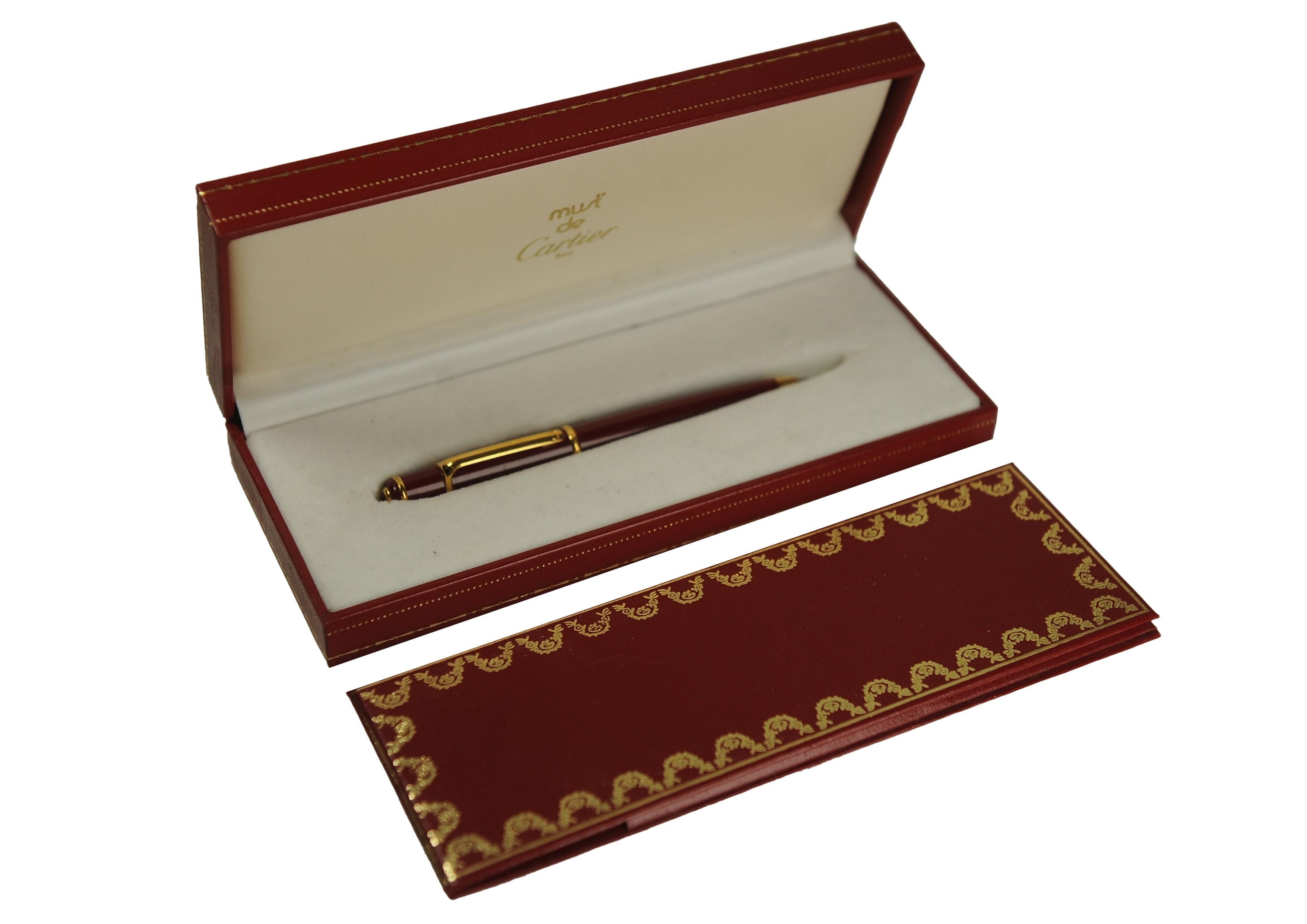 XX secolo Penna a sfera Cartier Mini Diablo Red Composite con Cabochon In una scatola Cartier in vendita