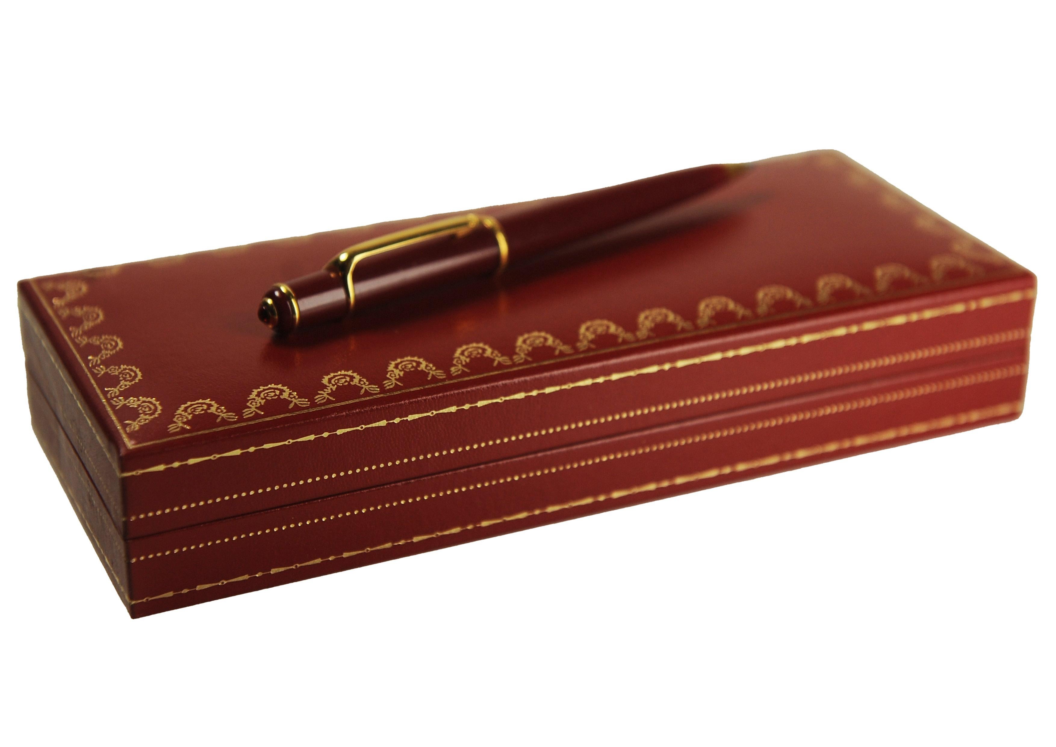 Penna a sfera Cartier Mini Diablo Red Composite con Cabochon In una scatola Cartier in vendita 2